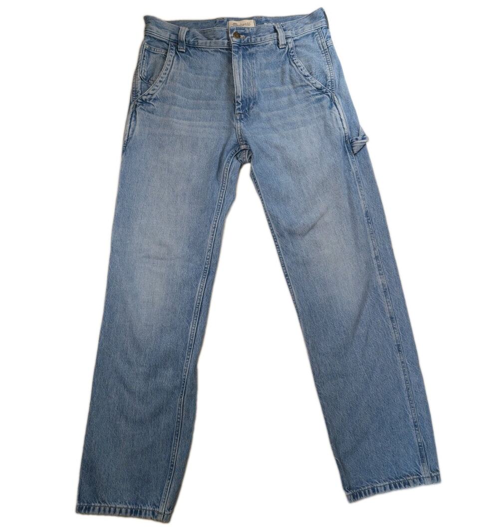 Madewell Men’s Relaxed Straight Carpenter Jeans 30x32 Light Wash Denim